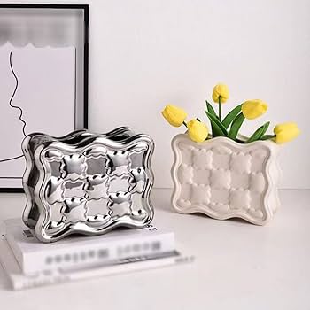 Amazon.co.jp: 花瓶 陶器 おしゃれ F 一輪挿し シルバー